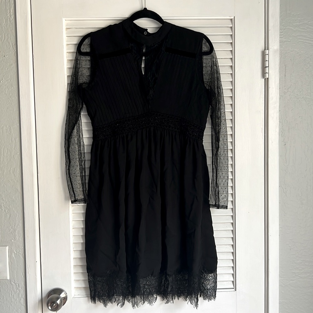 Zara black long sleeve short dress